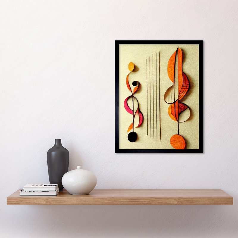 Autumnal Boho Music Clefs Staff Musical - Single Picture Frame Print