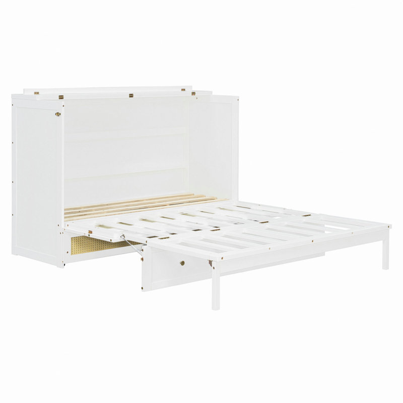 Lit escamotable avec grands tiroirs Murphy, Grand lit, Blanc