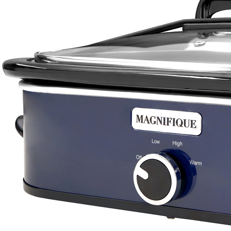  [NEW] MAGNIFIQUE 4-Quart Slow Cooker with Casserole Digital  Warm Setting - Perfect Kitchen Small Appliance for Family Dinners,  Dishwasher Safe Crock, Blue: Home & Kitchen