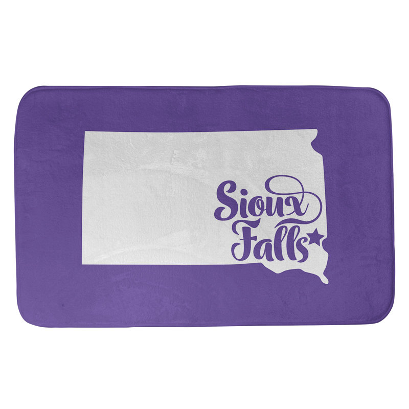 Tapis rectangulaire antidérapant pour salle de bain, L 17 po x L 21 po, Mauve, Sioux Falls, Dakota du Sud