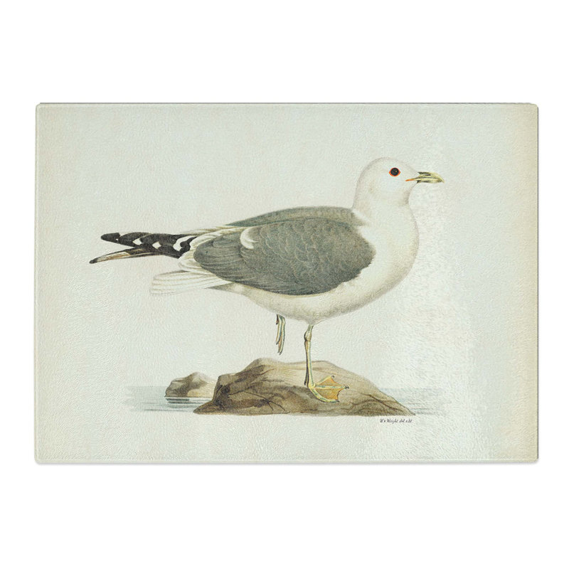 Tempered Glass a Common Gull Chopping Board, 39 cm W x 28.5 cm L