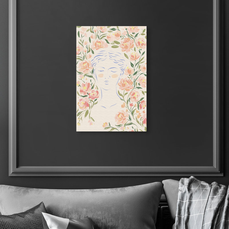 Artemis And Flowers Print by Oliver Gal, 15"H x 10"W, Gallery Wrapped