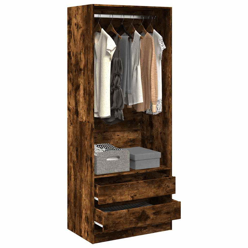 Symirah Manufactured Wood Wardrobe, Smoked Oak