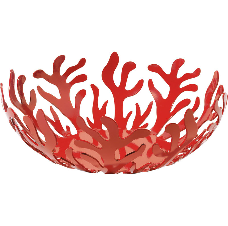 Alessi Mediterraneo Stainless Steel Fruit Bowl, Red