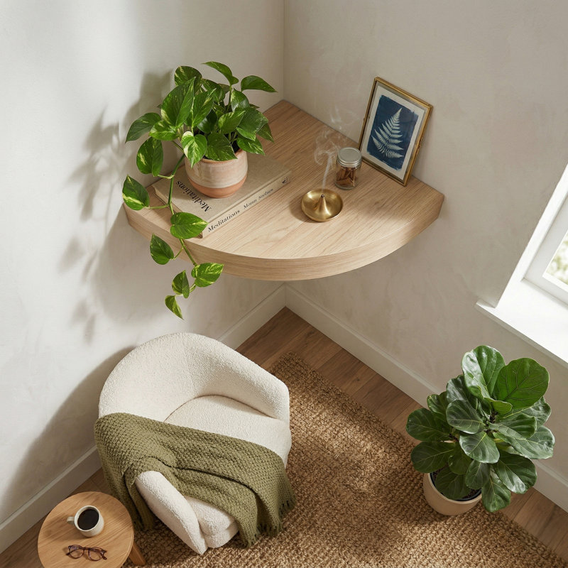 Lasher Corner Shelf, Oak