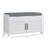 Ample Storage Mdf Modern Entryway Bench For Living Room With Cushion And Shutter Doors