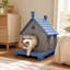 Maison pour chat à 1 niveau en résine pour l'extérieur pour l'intérieur H 25,67 po avec porche-123049080-126244332