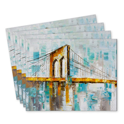 Brooklyn Bridge Polyester Orlane Set of 4 - Home Decor