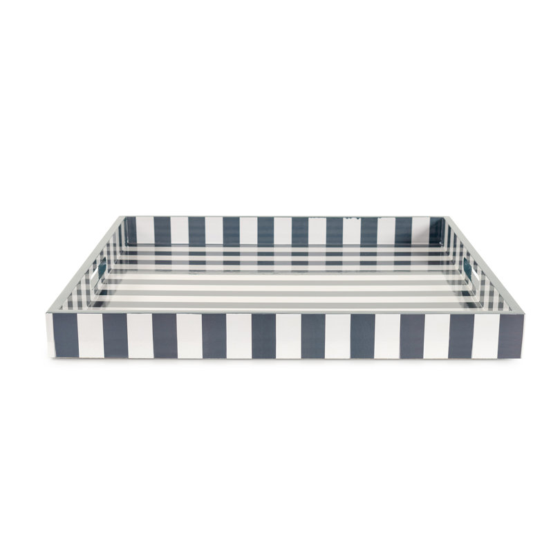 Plateau à rayures roses - Wayfair, Bleu