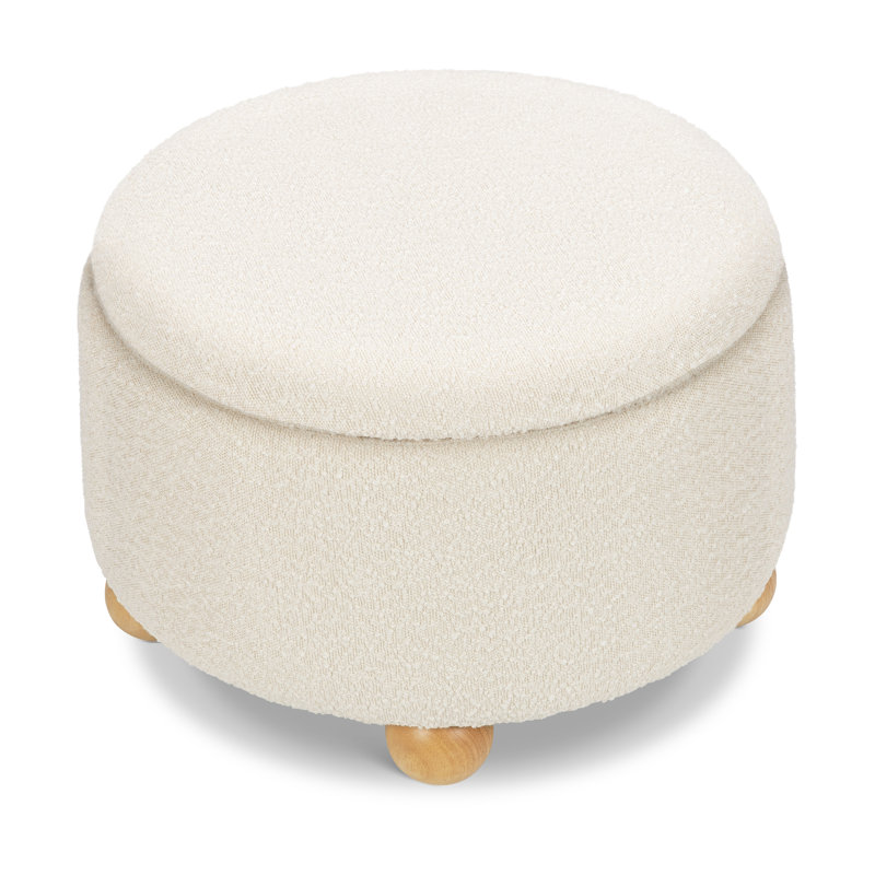 Tuffet Ottoman, Ivory Boucle