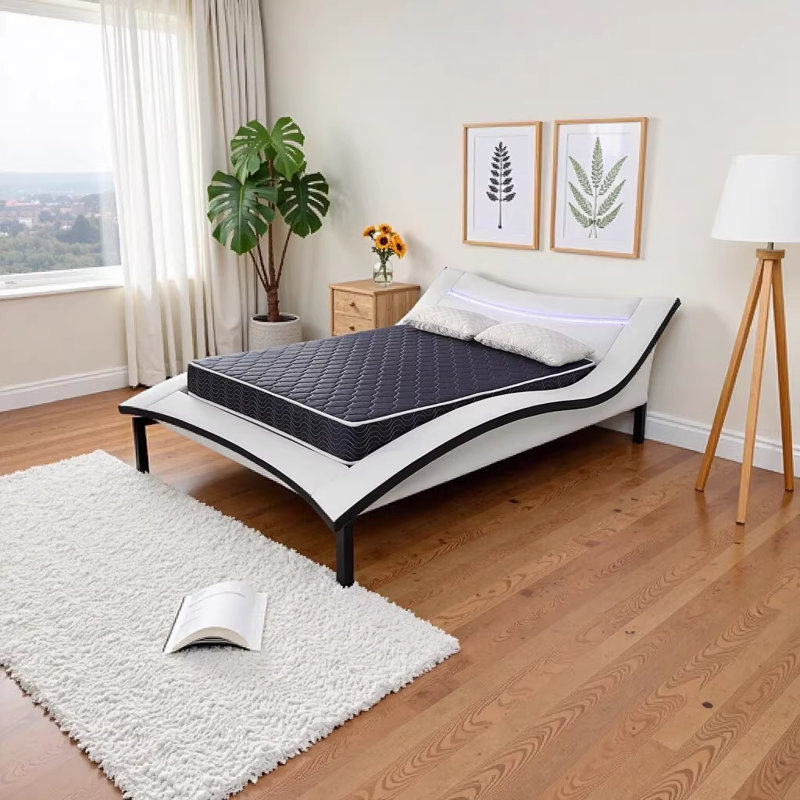 6-Inch Twin Size Waterproof High-Density Foam Mattress with Navy Blue Diamond-Quilted Breathable Fabric, Twin
