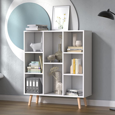 Johntavius 32" W x 37" H Bookcase with 8 Cubes