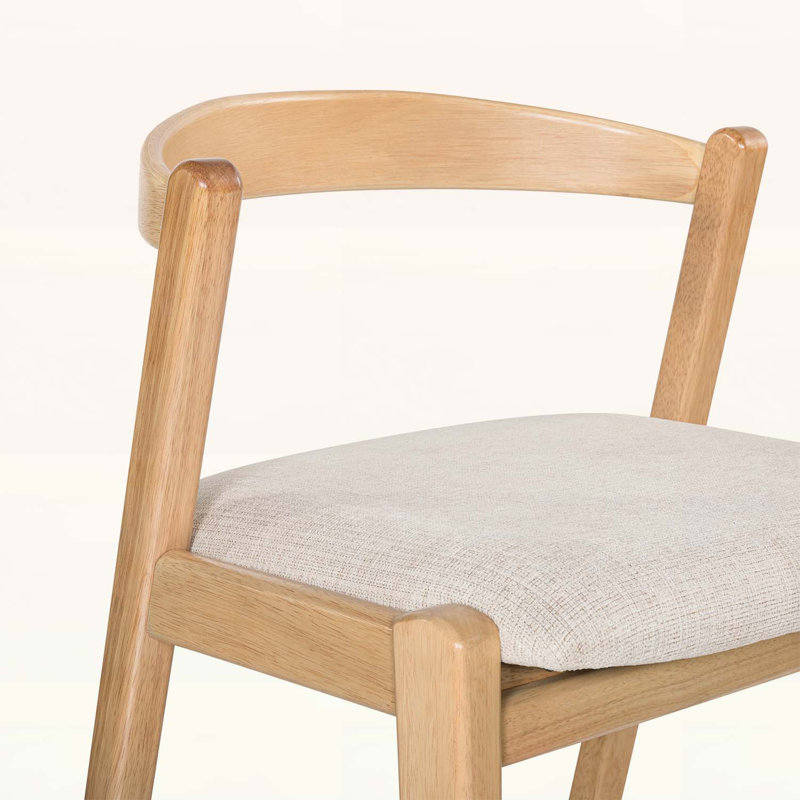 Ensemble de 2 chaises d'appoint confortables et élégantes, Naturel