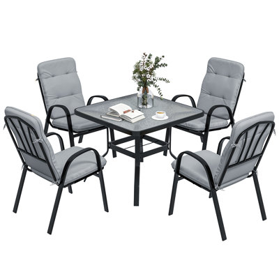 Steel Patio Dining Set Table,