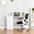 47" Modern Home Office Computer Desk Bookcase Combo Writing Table Workstation With 3 Drawer And Storage Shelf - White