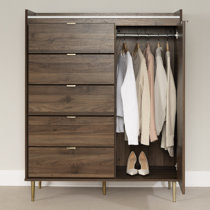 SEJOV 6 Drawer Dresser,Wood Chest Of Drawers W/Storage,Clothing Organizer  W/Round Handle,Storage