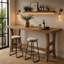 Table de bar 63 pouces, table de pub à hauteur de comptoir en bois massif (sans chaise)