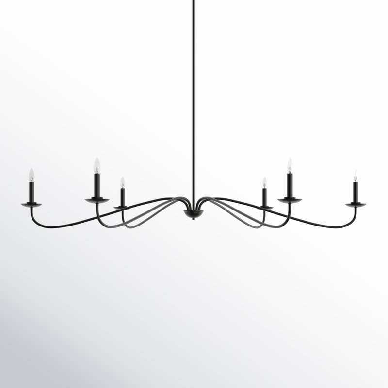 Zoyla 6-Light Chandelier in Matte Black, Matte Black
