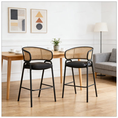 Tabouret de bar rembourré Ethan