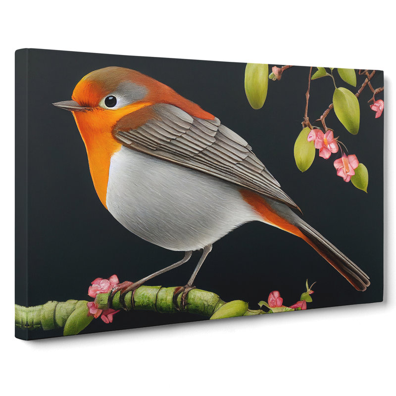 Spellbinding Robin Bird - Wrapped Canvas, 50cm H x 76cm W x 3cm D