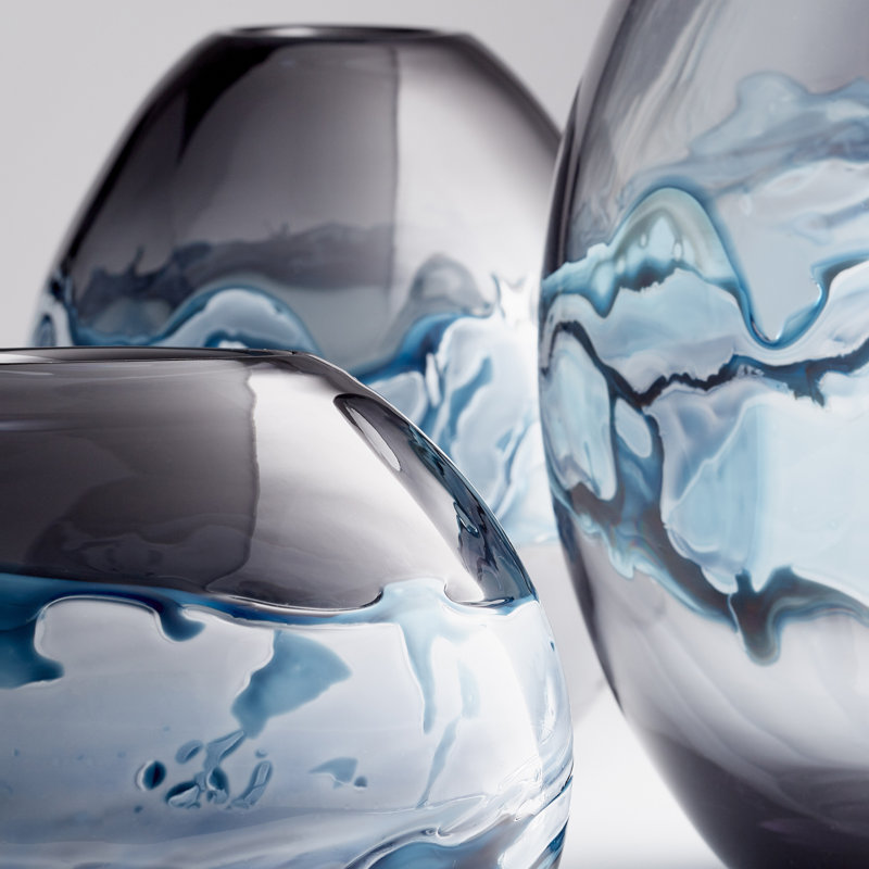 Mescolare Glass Table Vase,  14.5" H x 10.5" W x 10.5" D