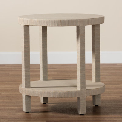 Chabelli Bohemian Woven Grasscloth End Table