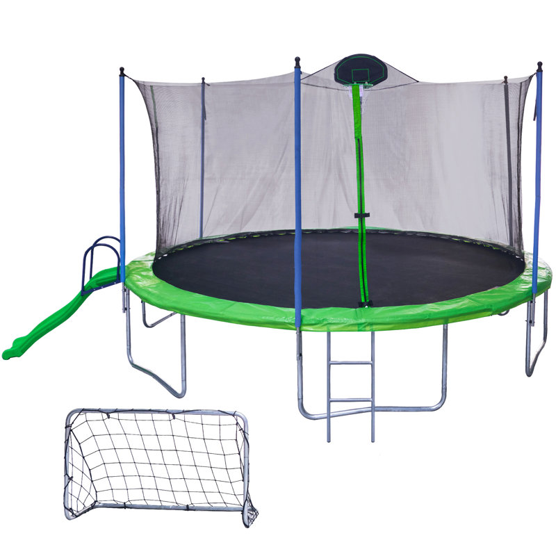 Trampoline 16 pi avec glissade