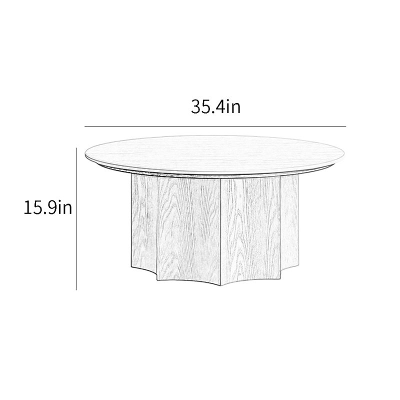 Rock plate end table, 15.9" H x 35.4" L x 35.4" W