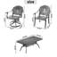 Ensemble de salle à manger 7 pièces en fonte d'aluminium toutes saisons comprenant 2 chaises pivotantes, 4 chaises et une table rectangulaire