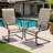 Outdoor Patio Dining Chairs, Breathable PVC-coated polyester, Iron Frame, Beige