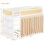 Lit superposé simple avec tablette de rangement à 3 niveaux, décor en rotin, rideaux et lumières d'intimité, cadre en bois moderne, blanc-1778361968-1778361974