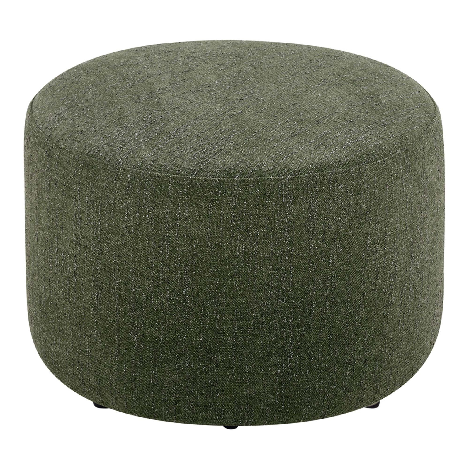 Danva 24" Genuine Leather Ottoman, Mellow Forest Chenille