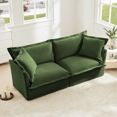 Chenille 4 Sectional , Upholstered Cushion & Detachable Cover For Versatile Setup Comfy 2 Daily Use