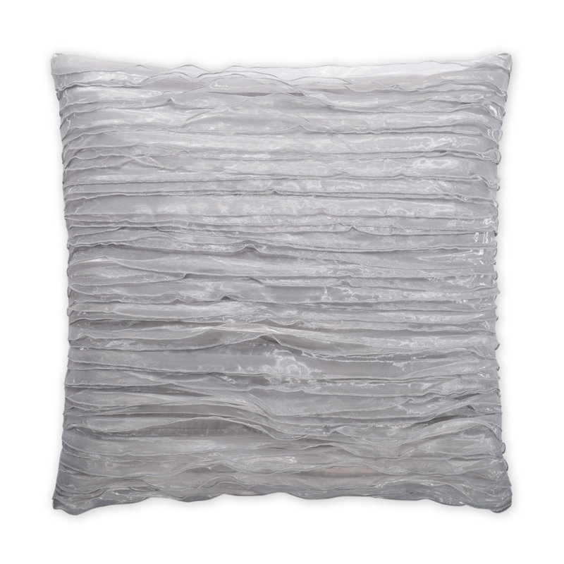 Ruffles Pillow Cover & Insert, Silver, Square 24"