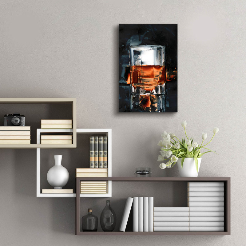 Art mural en verre Bourbon Glass 1 'par Ethan Harper, H 24 po x l 16 po