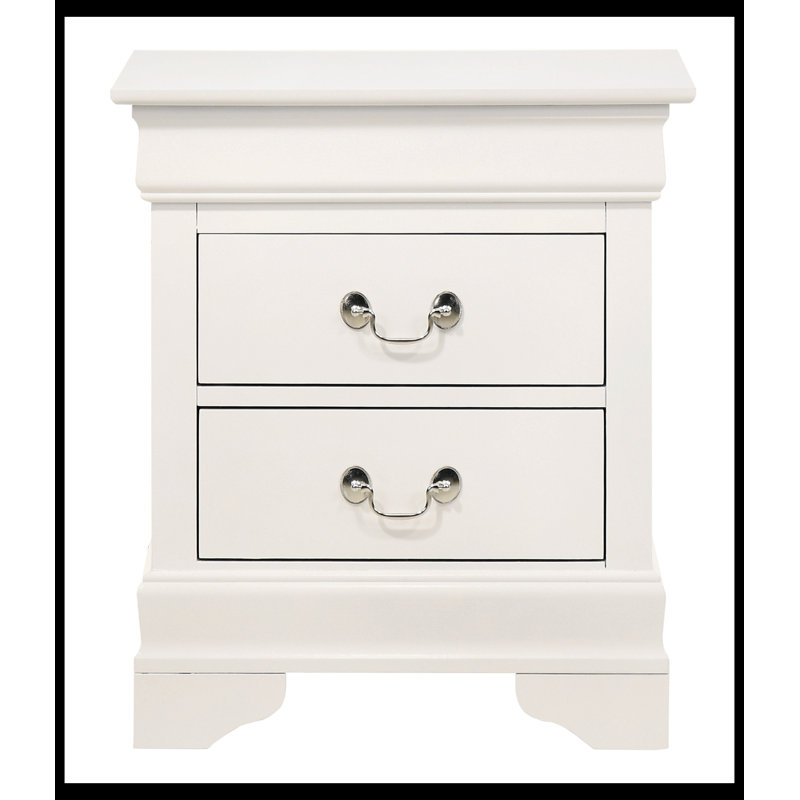 Nanhey Wooden Nightstand, Light White