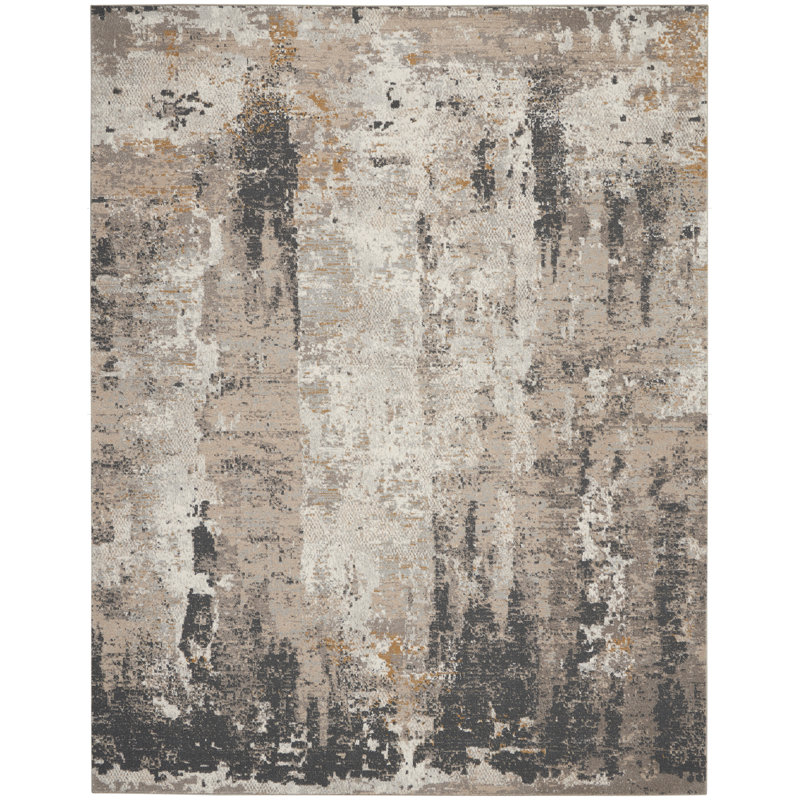 Tapis contemporain contemporain crème, Rectangle 7 pi 10 po x 9 pi 10 po