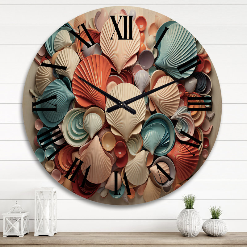 Horloge murale en bois massif Mathura, Très grand