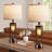 27” FarmhouseTable Lamp Set With Night Light And USB Ports   (Set of 2)-117105047