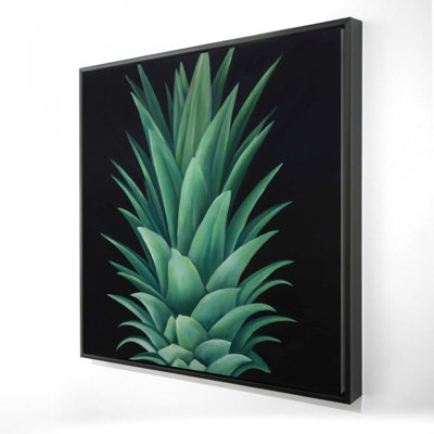 Pineapple Leaves Framed Canvas | Exotic Botanical Home Decor