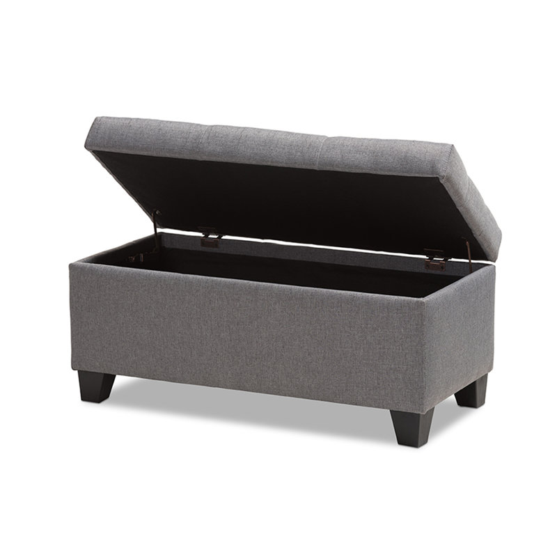 Repose-pieds rangement touffeté Colgan, Gris