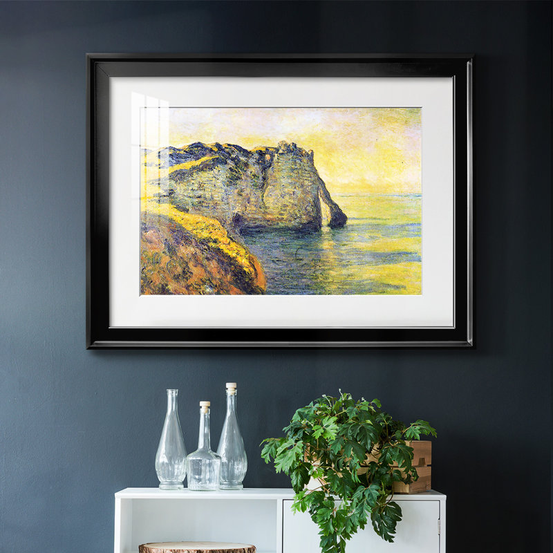 Falaises de la porte d'Aval, 1885, reproduction d'art sur papier, Noir, H 30 po x l 44 po x P 1,5 po