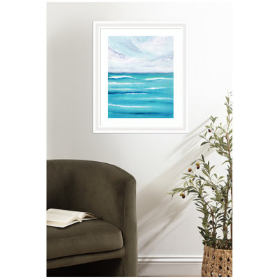 «Evening Ocean Waves» par Nikita Jariwala, reproduction d'art encadrée