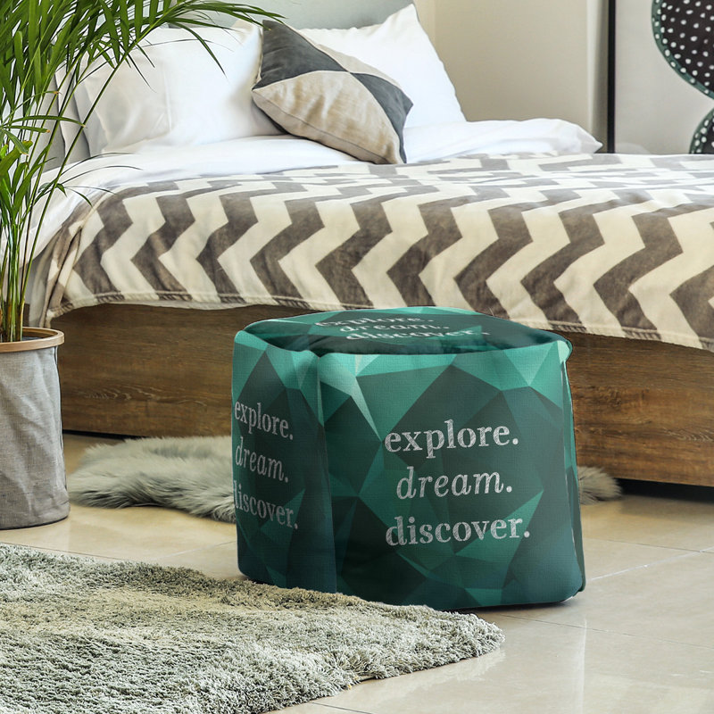 Upholstered Ottoman, Emerald