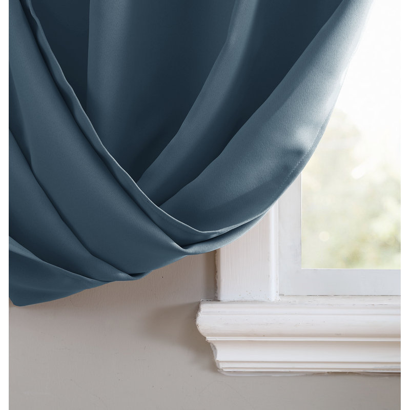  Panneau de rideau simple 1 pièce uni avec œillets, L 38 po x L 95 po, Minéral