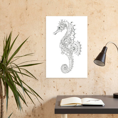 Ornement décoratif hippocampe abstrait contemporain, océan, océan