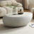 " fibreglass elliptical coffee table | vintage matte rocks design | irregular centre table | no assembly required
