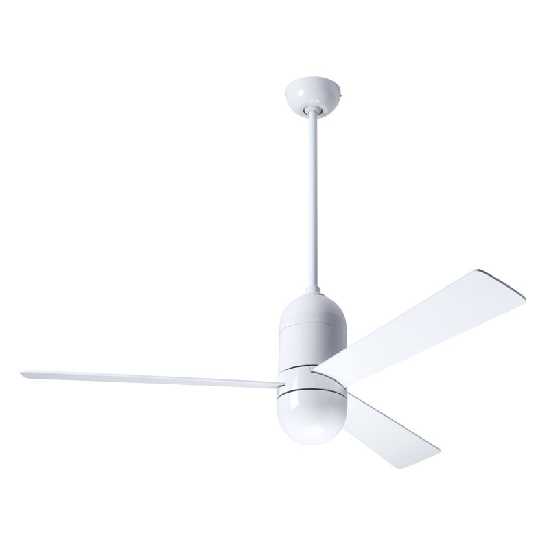 Cirrus 50'' Ceiling Fan, Gloss White, White, Remote Control
