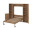 Grand lit escamotable avec tablettes et armoires