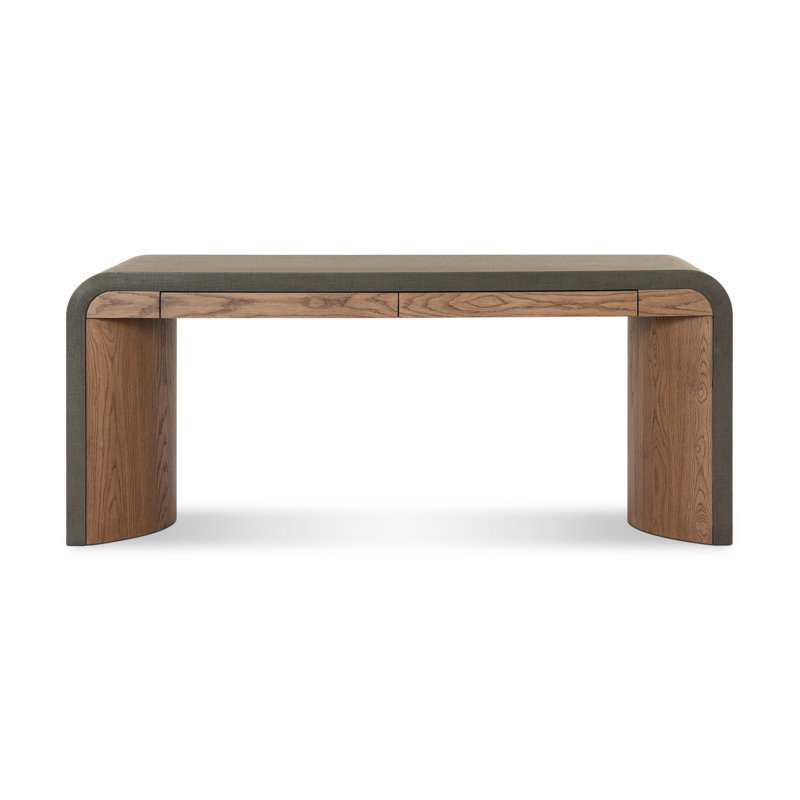 Jane Writing Desk, Dark Green Lacquered Linen